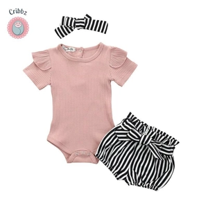 Summer Infant Girl Ruffle Romper Set