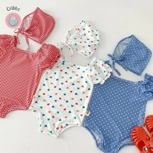 Cute Toddler Heart Beach Swimsuit Set