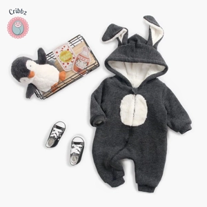 Warm Winter Hooded Rompers for Infants