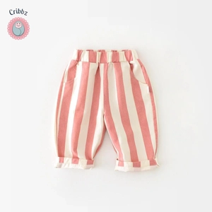 Casual Striped Cotton Pants for Kids