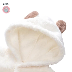 Winter Plush Baby Cartoon Hooded Romper