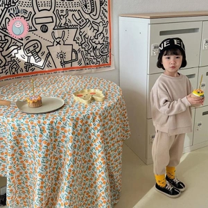 Autumn Casual Kids Waffle Clothing Set