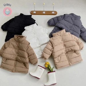 Winter Kids Thick Vest Parka Set