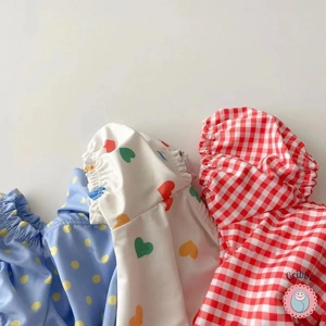 Girls Heart Print One Piece Swimsuit