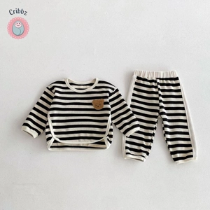 Childrens Cartoon Bear Hoodie and Pants Set