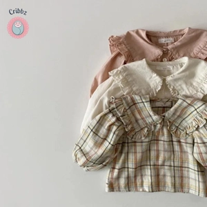 Casual Big Collar Long Sleeve Baby Blouse