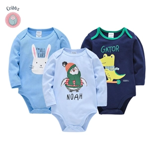 Cotton Long Sleeve Baby Bodysuit Set