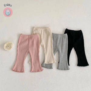 Girls Casual Flared Stretch Trousers
