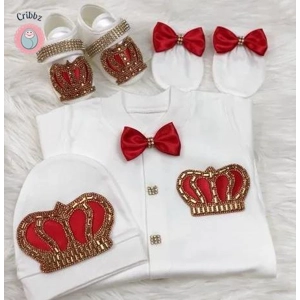 Emerald Gold Baby Bling Romper Set