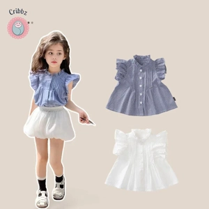 Simple Lattice Blouse for Girls