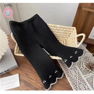 Cute Embroidered Cherry Kids Leggings