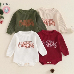 Newborn Christmas Knitted Sweater Romper