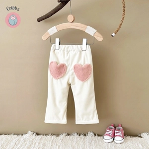 Warm Corduroy Heart Pocket Baby Pants
