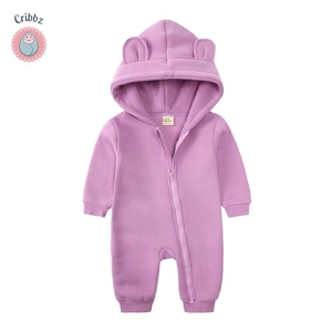Cozy Bear Hoodie Romper for Infants