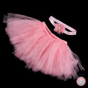 Newborn Tulle Tutu Skirt and Headband Set