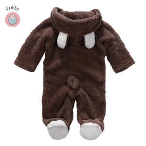 Winter Plush Baby Cartoon Hooded Romper