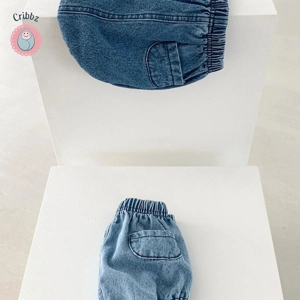Summer Denim Infant Shorts with Elastic Waist