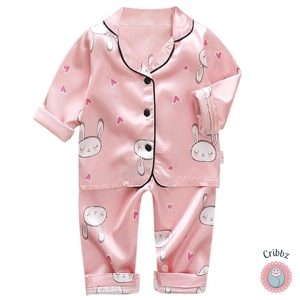 Korean Silk Satin Childrens Pajama Set