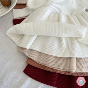 Autumn Vintage Style Puff Sleeve Dress