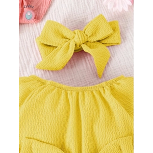 Cute Pink Bow Baby Onesie Set
