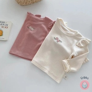 Embroidered Flower Kids Blouse 0-5T