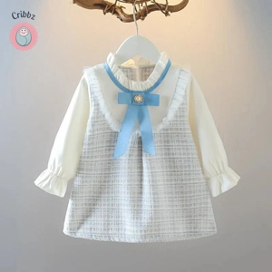 Cute Korean Style Long Sleeve Dress for Girls