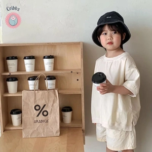 Childrens Cotton Short Sleeve Shorts Set