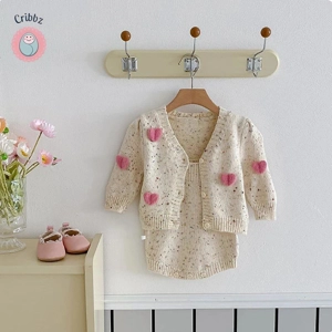 Autumn Infant Girls Knitted Bodysuit Set