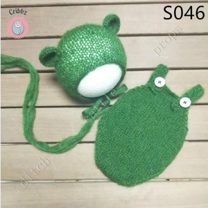 Handcrafted Mohair Baby Bonnet and Pants Set