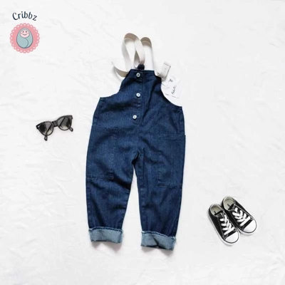 Casual Family Matching Denim Overalls title=