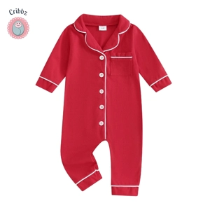 Patchwork Collar Baby Romper Sleepwear