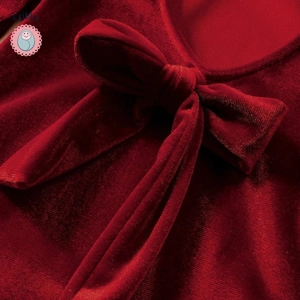 Burgundy Velvet Baby Girl Christmas Outfit