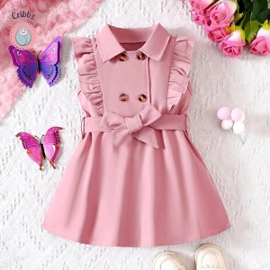 Retro Kids Trench Belted Dress