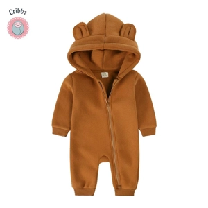Cozy Bear Hoodie Romper for Infants