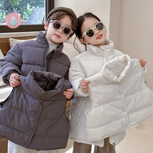 Winter Kids Thick Vest Parka Set
