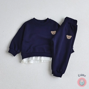 Cartoon Bear Toddler Hoodie and Pants Set