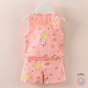 Summer Cartoon Animal Pajama Set for Kids