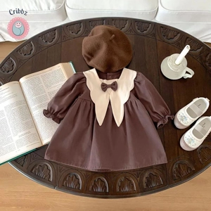 Retro Ruffle Bow Knot Dress for Girls