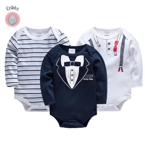 Cotton Long Sleeve Baby Bodysuit Set
