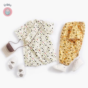 Cotton Baby Cartoon Flower Bodysuit