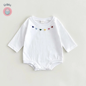 {Baby Girl Heart Bubble Romper