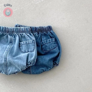 Summer Denim Infant Shorts with Elastic Waist