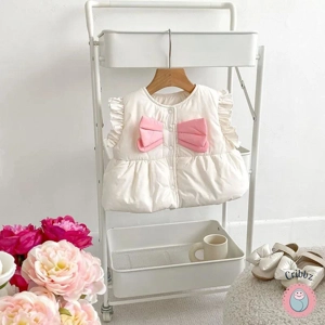 Toddler Girl Fleece Vest with Bow