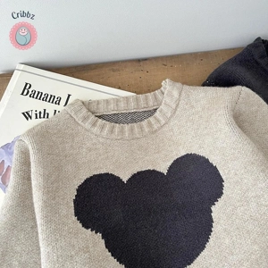 Cute Cartoon Bear Cotton Sweater for Babies