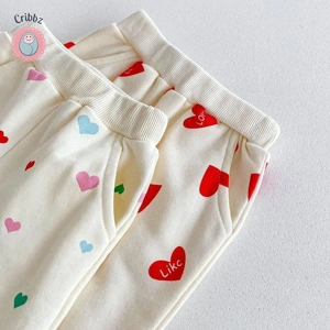 Cozy Kids Heart Print Hoodie Tracksuit Set