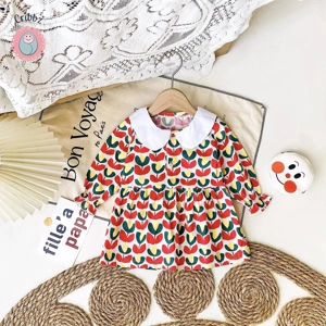 Autumn Floral Cotton Toddler Dress