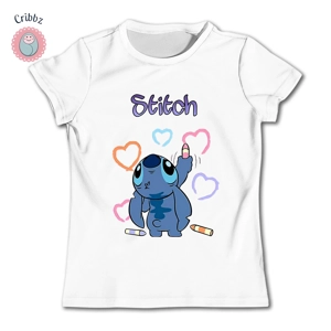 Kawaii Stitch Kids Summer Cartoon Tee