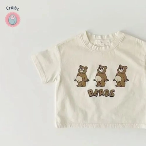 Cute Bears Print Summer Baby T-shirt