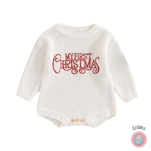 Newborn Christmas Sweater Romper Outfit