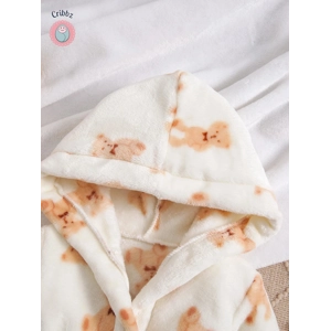 Cozy Bear Hooded Bathrobe for Babies